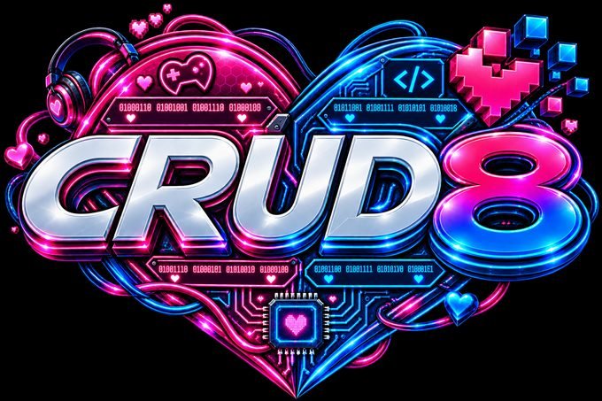 CRUD8 neon logo